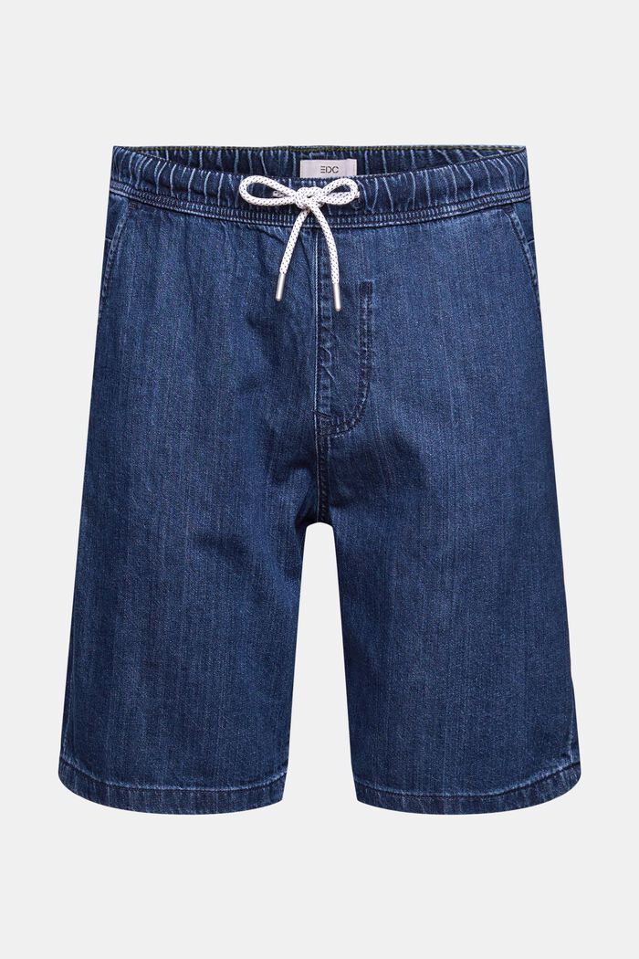 Jeans-Shorts mit Kordelzug, BLUE DARK WASHED, detail image number 7