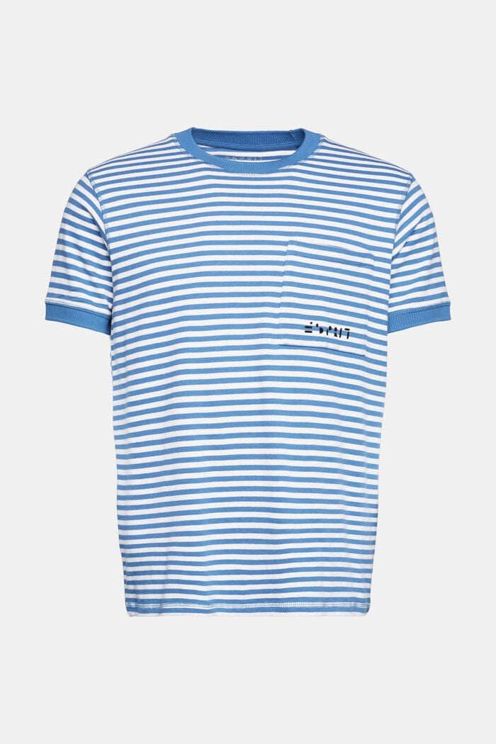 Strick-T-Shirt mit Streifen, BLUE, overview