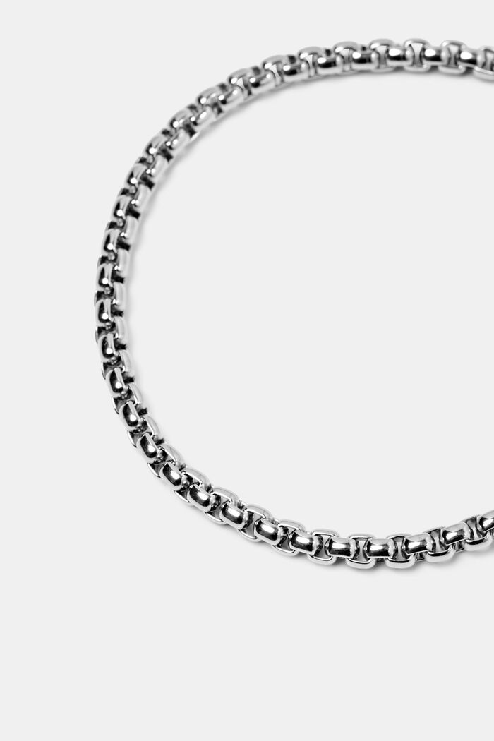 Bracelet au design carré en acier inoxydable, SILVER, detail image number 1