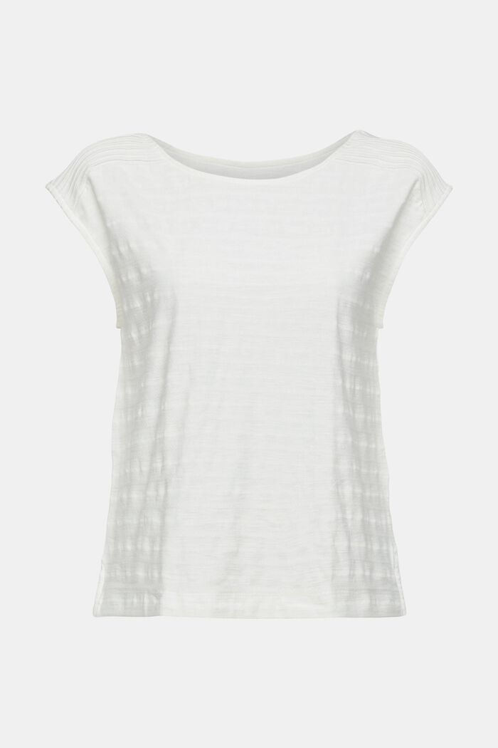 T-shirt à rayures texturées, OFF WHITE, detail image number 6