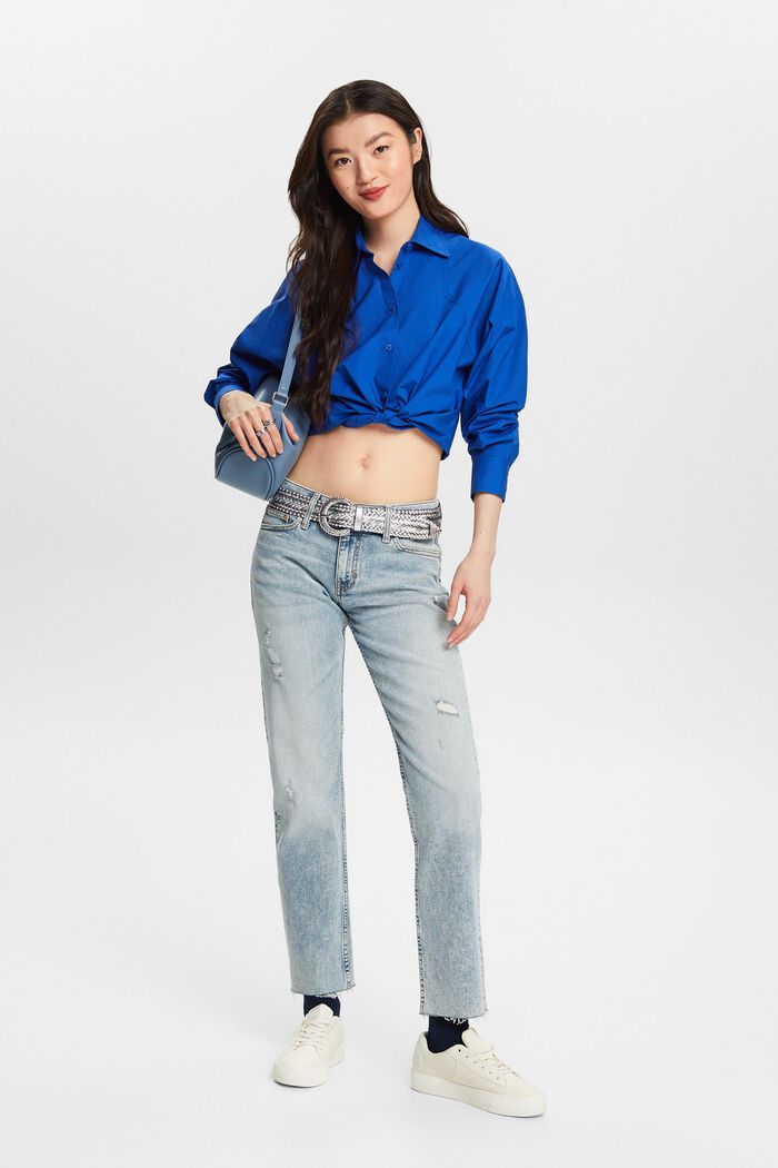 Jeans mit geradem Bein und mittlerer Bundhöhe, BLUE LIGHT WASHED, detail image number 1