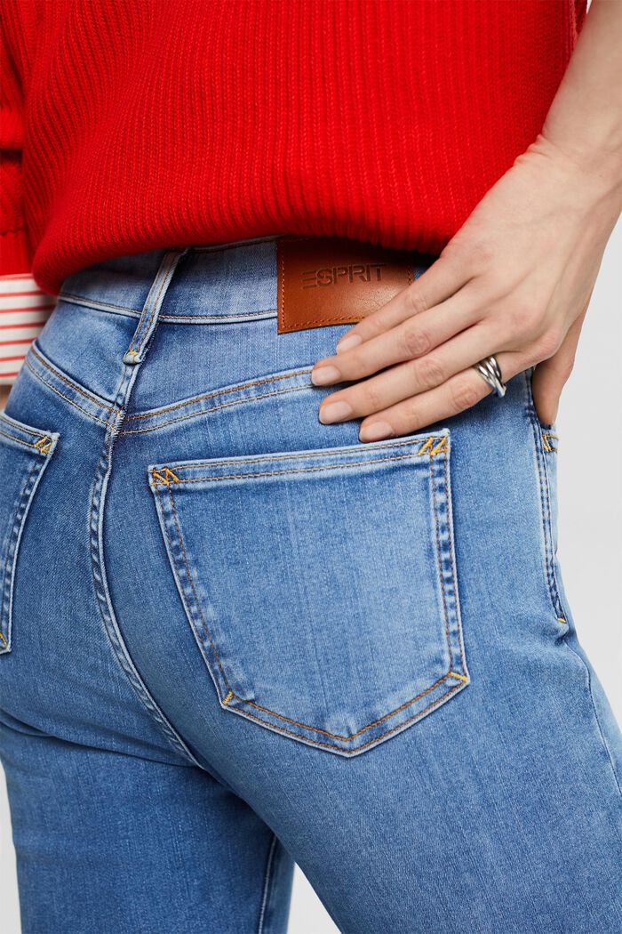 Skinny Jeans mit hohem Bund, BLUE LIGHT WASHED, detail image number 3