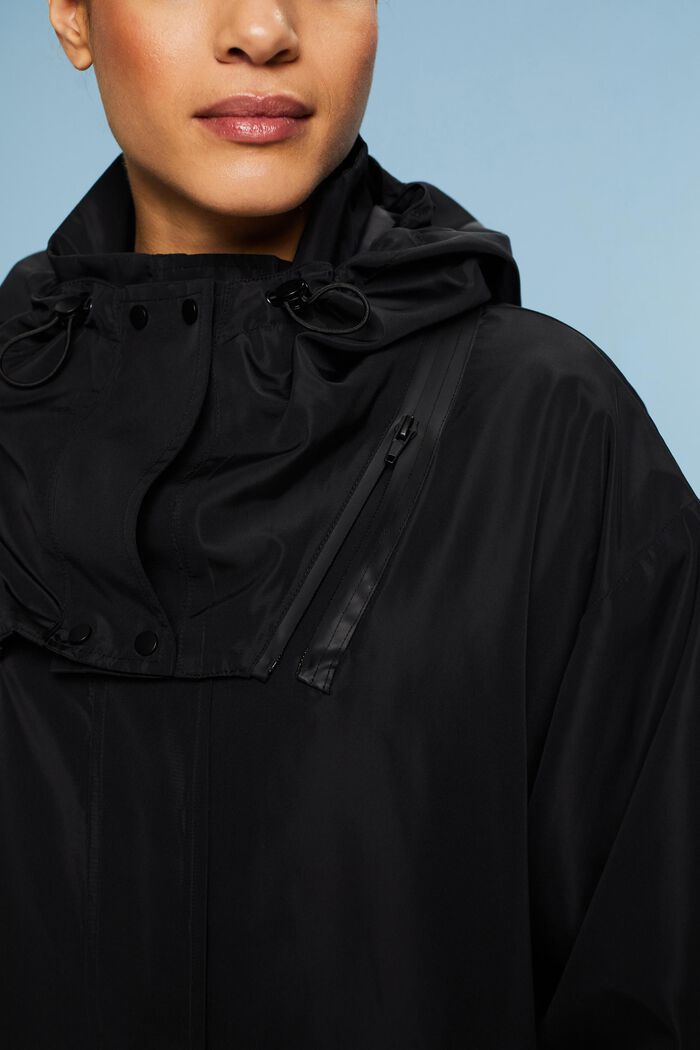 Mantel mit abnehmbarer Kapuze, BLACK, detail image number 3