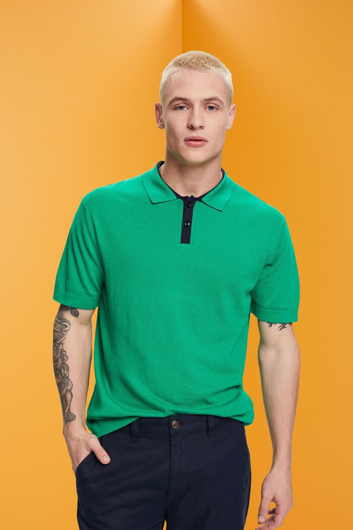 Poloshirt mit TENCEL™ und nachhaltiger Baumwolle, GREEN, detail image number 0