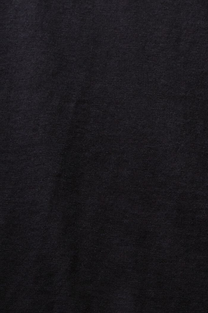 Kurzärmliges T-Shirt mit Rundhalsausschnitt, BLACK, detail image number 4