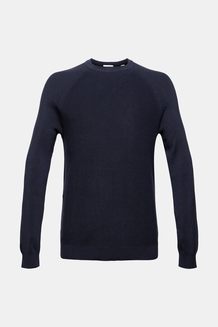 Pull ras-du-cou, 100 % coton, NAVY, detail image number 0