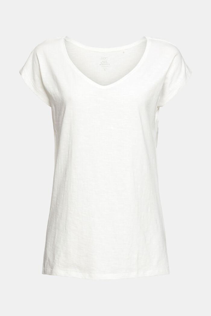 T-Shirt aus 100% Baumwolle, OFF WHITE, overview