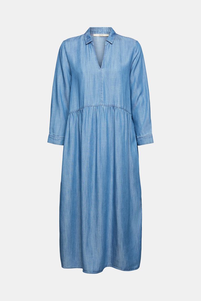 En TENCEL™ : la robe longueur midi d’aspect denim, BLUE MEDIUM WASHED, detail image number 6