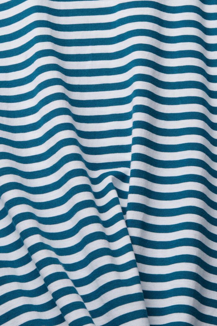 T-shirt en jersey à motif à rayures, PETROL BLUE, detail image number 1