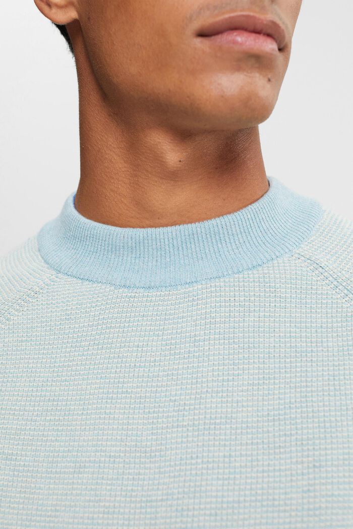 Pull-over rayé à col montant, LIGHT AQUA GREEN, detail image number 2