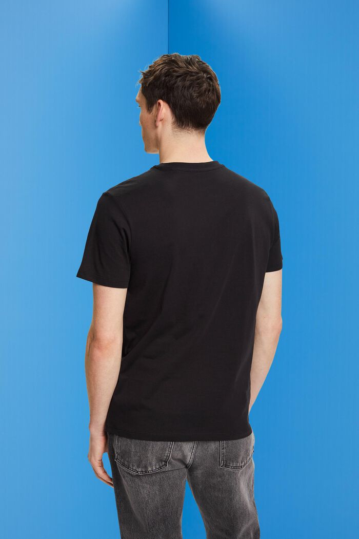 Jersey-T-Shirt mit Rundhalsausschnitt, BLACK, detail image number 3