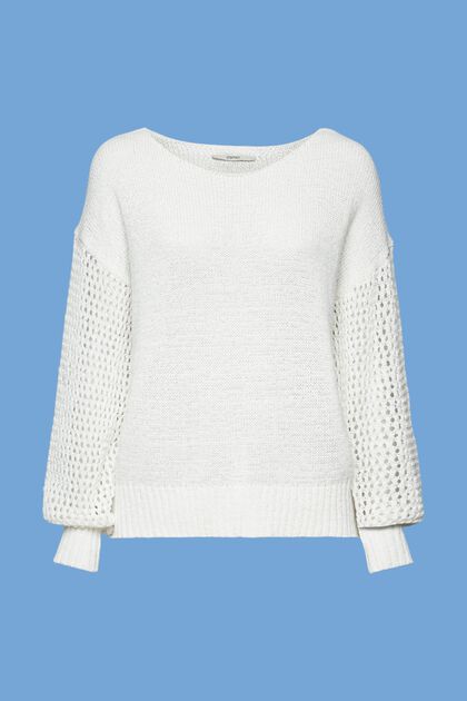 Pull-over en maille ample, OFF WHITE, overview