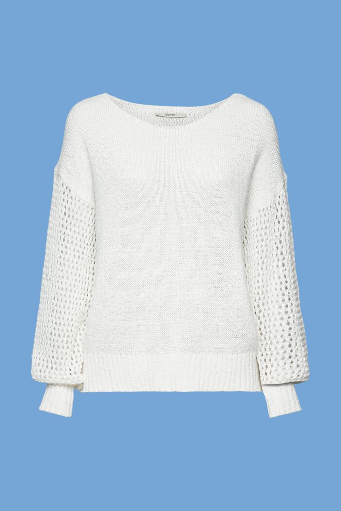 Pull-over en maille ample, OFF WHITE, detail image number 6
