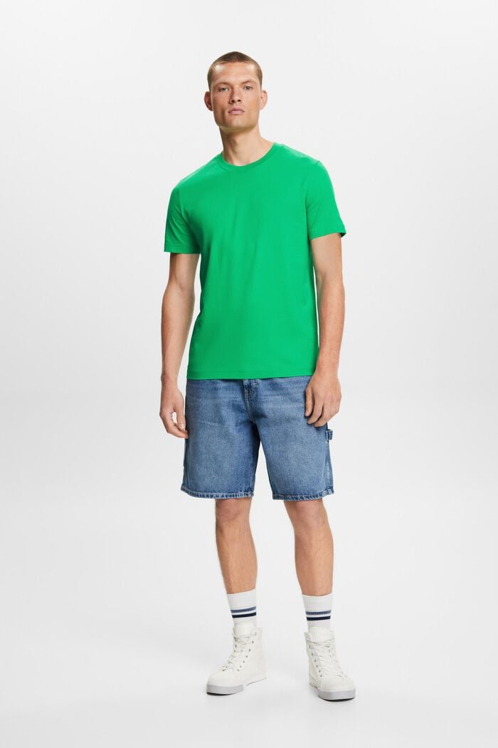 T-shirt à col rond en jersey de coton Pima, GREEN, detail image number 5