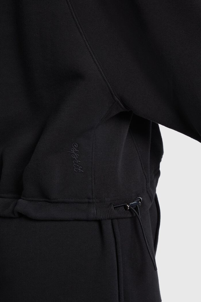 Sweat-shirt court à patch dauphin, BLACK, detail image number 3