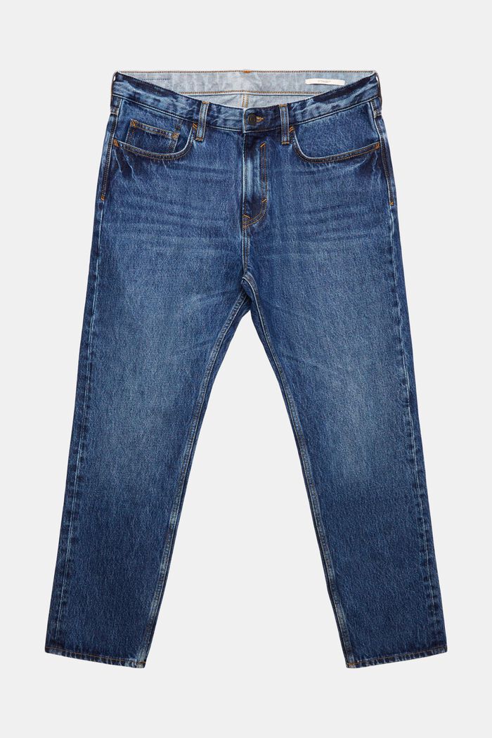 Jeans mit geradem Bein und mittlerer Bundhöhe, BLUE DARK WASHED, detail image number 7