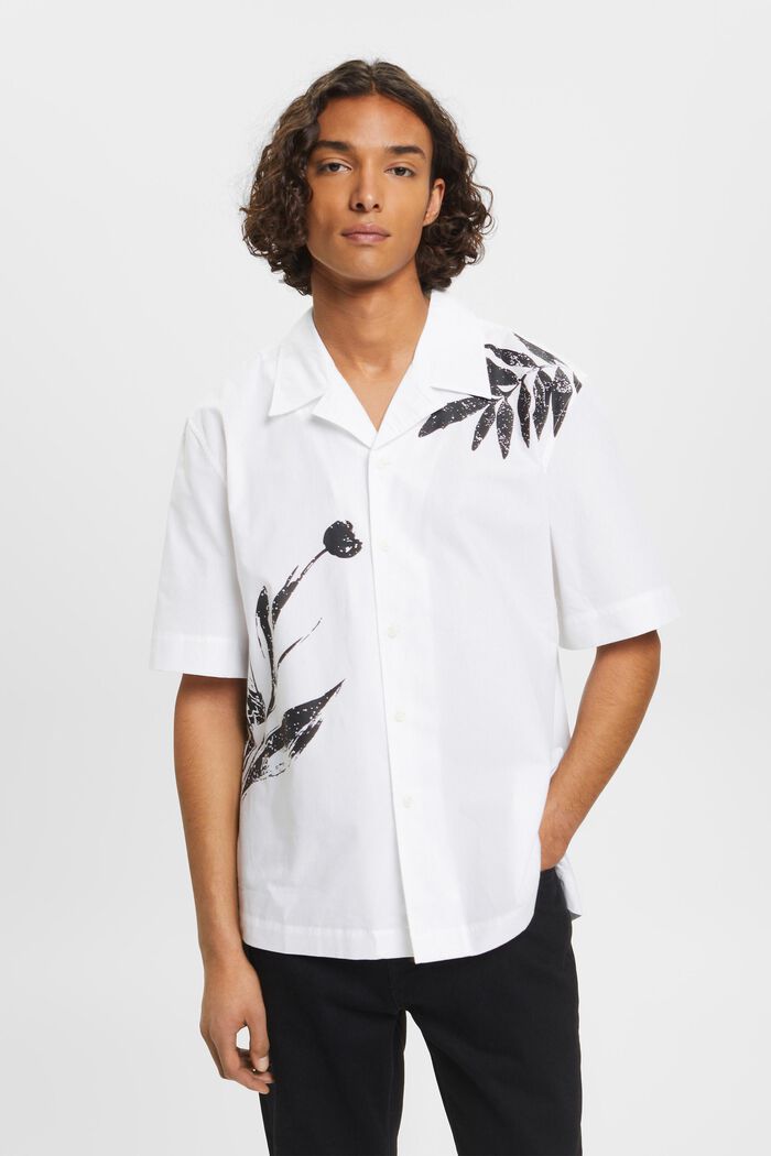 T-shirt orné d’un grand imprimé à fleurs, WHITE, detail image number 0