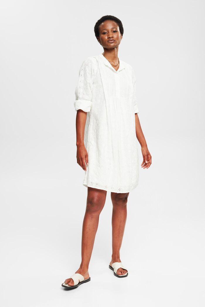 Kleid mit Stickerei, OFF WHITE, detail image number 0