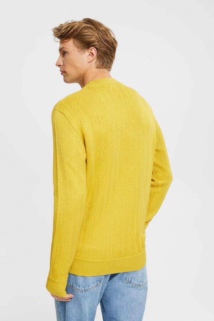 Sweater mit Fischgrat-Muster, DUSTY YELLOW, detail image number 4