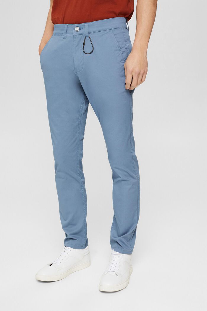 Schmale Chino aus Organic Cotton, BLUE, detail image number 0