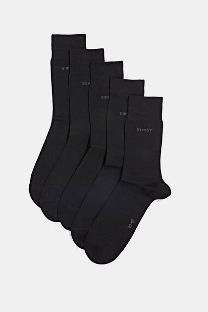 5 paires de chaussettes, coton bio mélangé, BLACK, overview
