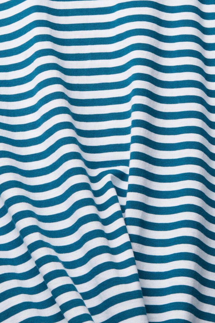 Jersey-T-Shirt mit Streifenmuster, PETROL BLUE, detail image number 4