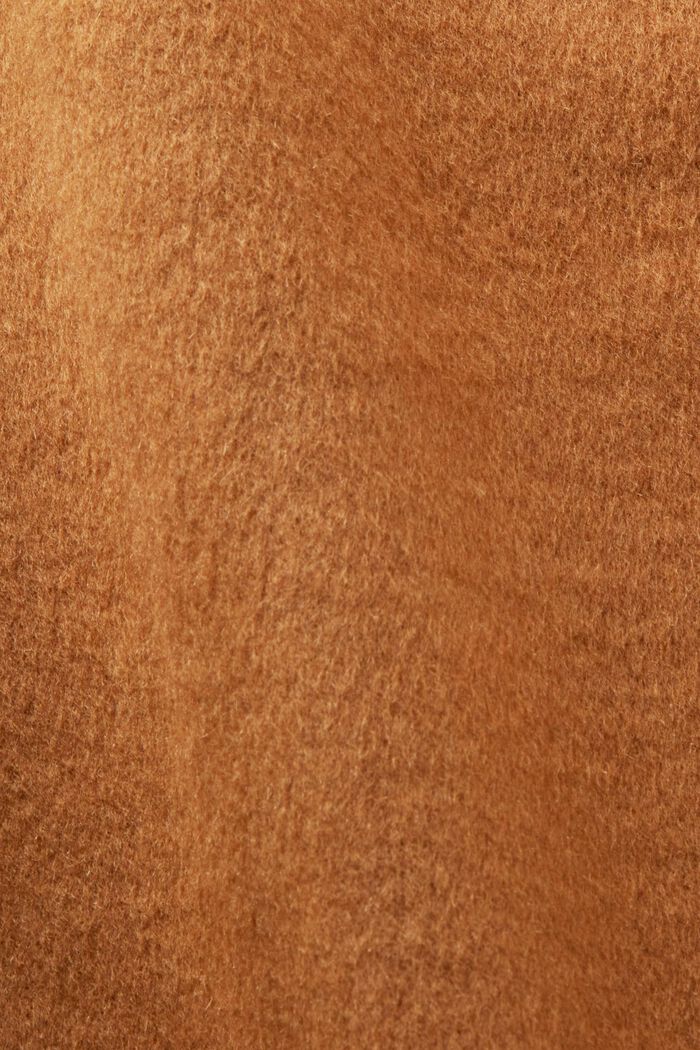 Doppelreihiger Mantel aus Wolle und Kaschmir, CARAMEL, detail image number 5