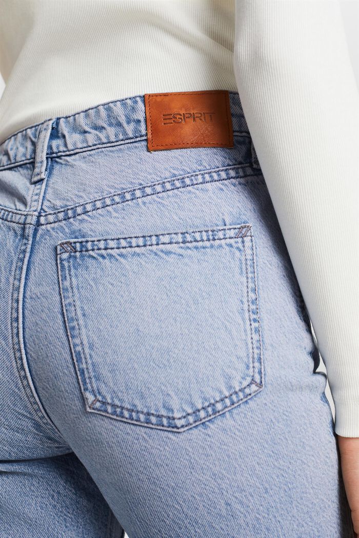 Retro-Jeans mit gerader Passform und hohem Bund, BLUE LIGHT WASHED, detail image number 4