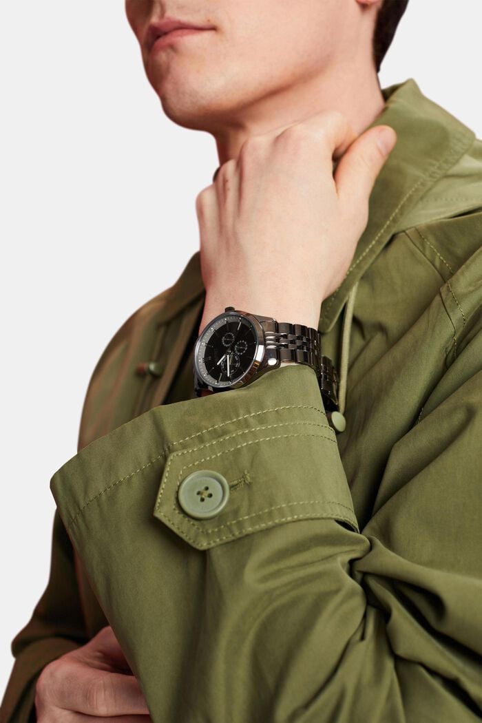 Edelstahl-Uhr mit Gliederarmband, GREY, detail image number 2