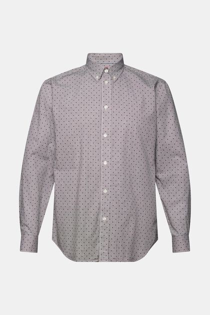Gemustertes Button-Down-Hemd, 100 % Baumwolle