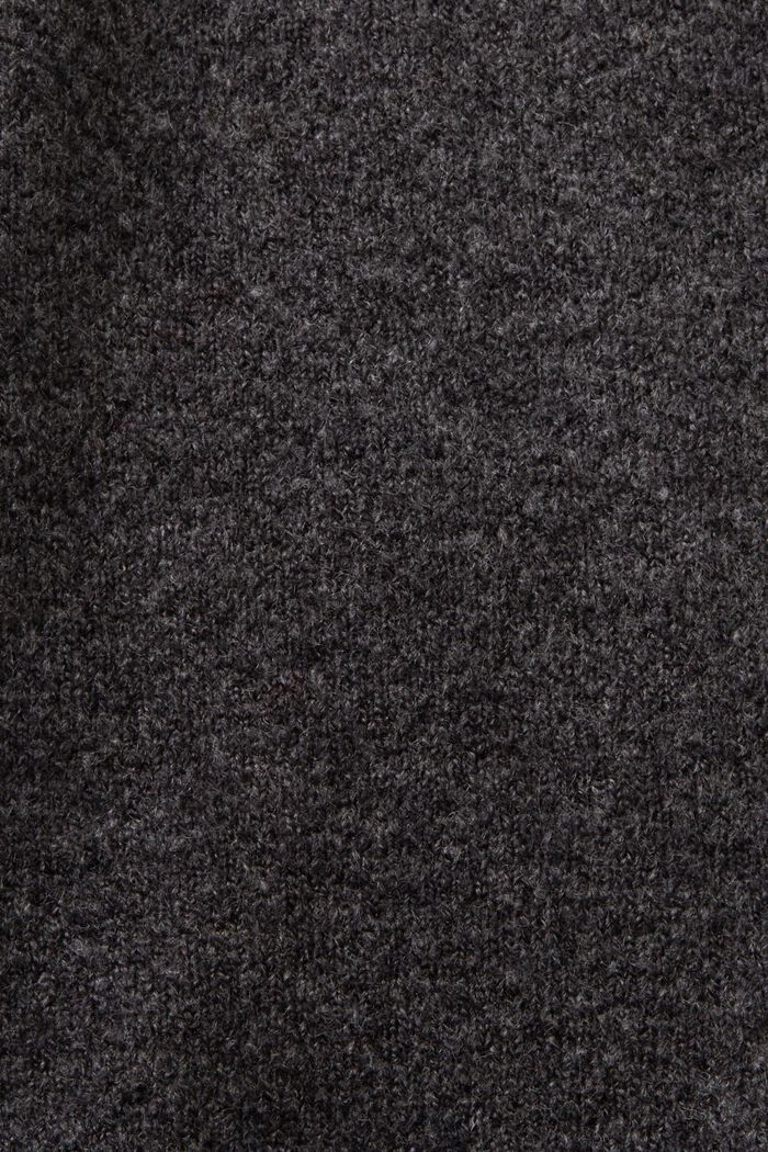 Cardigan à encolure en V boutonnée, en laine mélangée, ANTHRACITE, detail image number 5