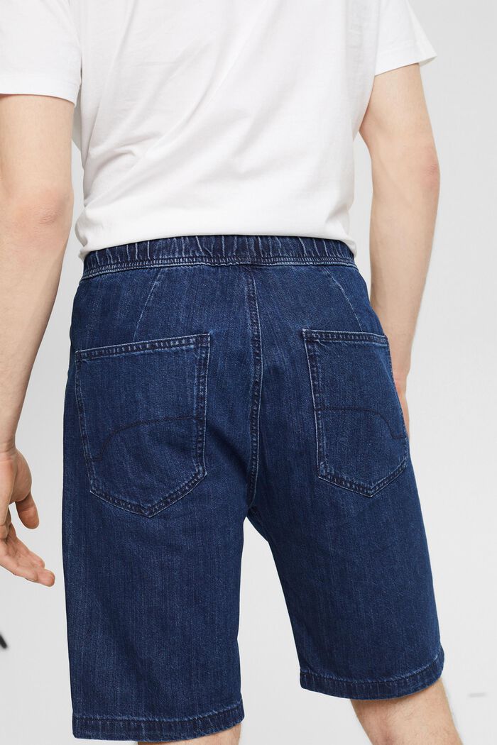 Jeans-Shorts mit Kordelzug, BLUE DARK WASHED, detail image number 6
