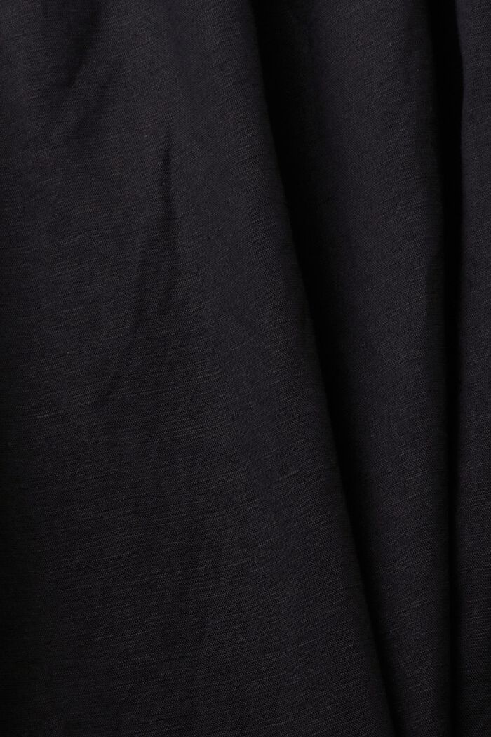 Ärmellos Bluse aus einem Leinenmix, BLACK, detail image number 5
