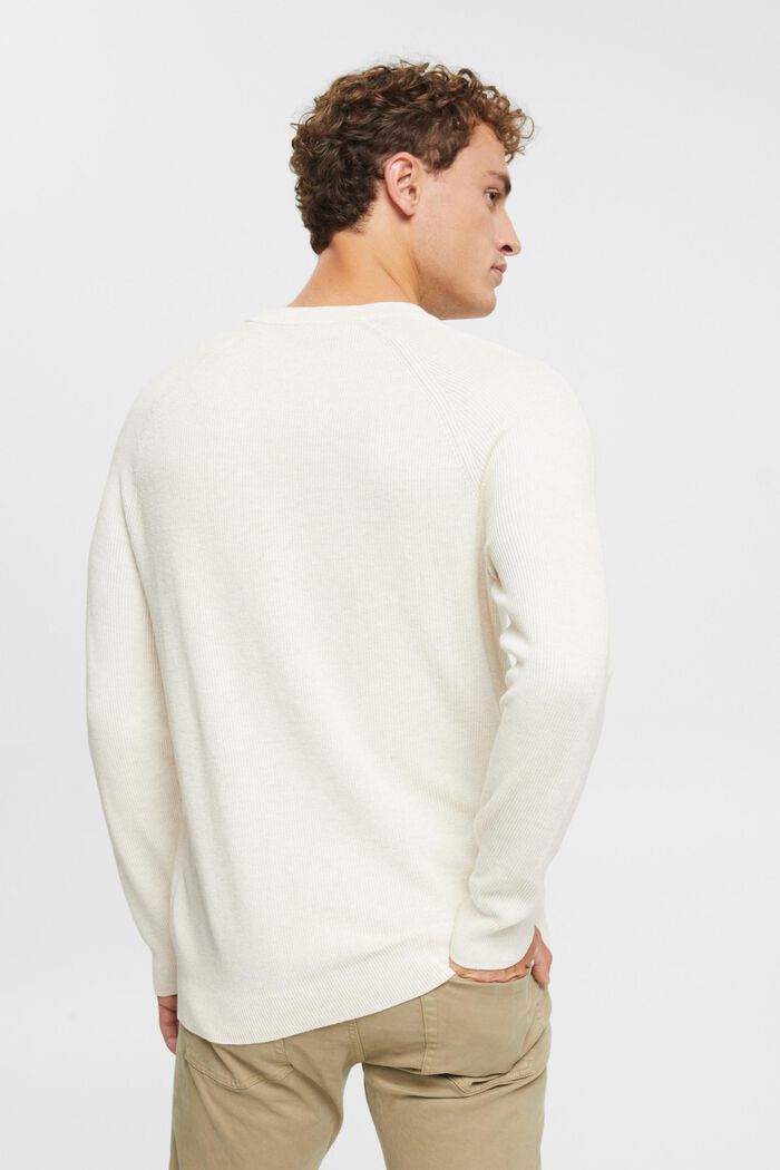 Pull ras-du-cou, 100 % coton, OFF WHITE, detail image number 3