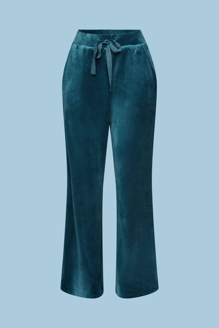 Pantalon de détente en velours, PETROL BLUE, detail image number 5