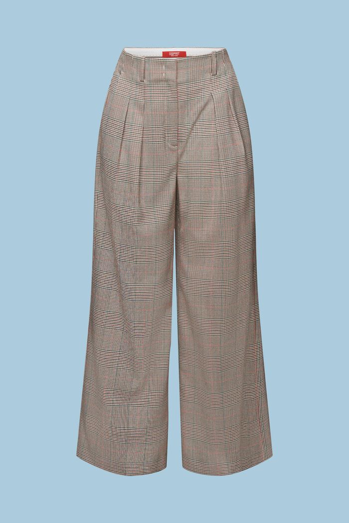 Pantalon à jambes larges à carreaux, CARAMEL, detail image number 6
