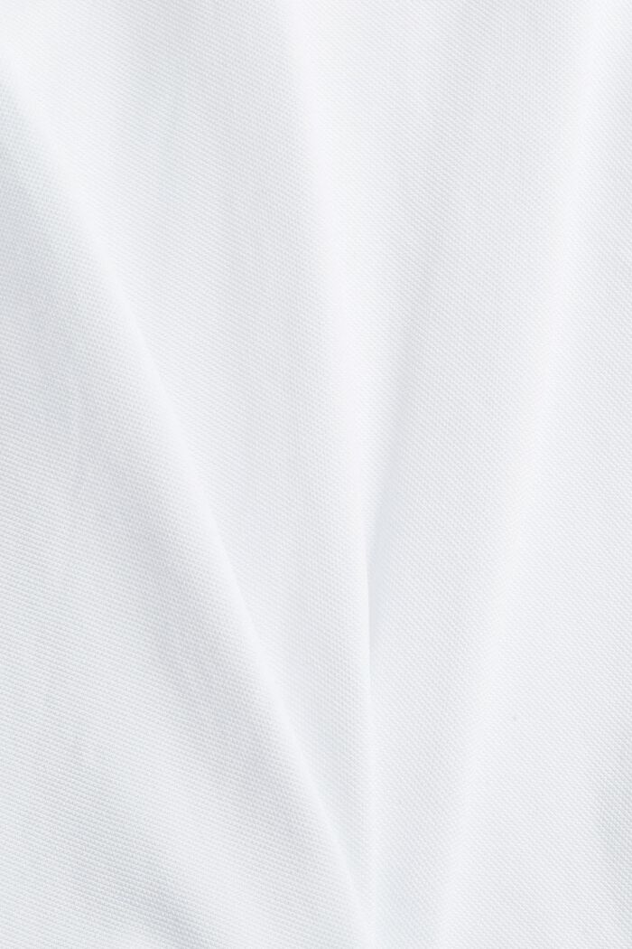 Polo en maille piquée de coton Pima, WHITE, detail image number 7