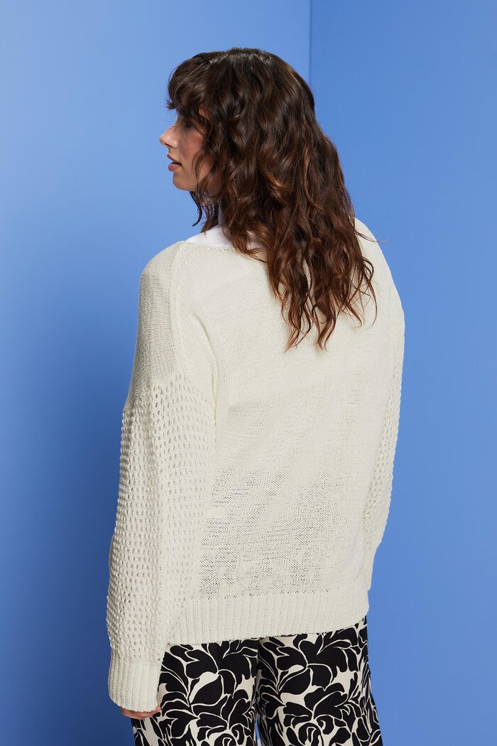 Pull-over CURVY en maille ample, OFF WHITE, detail image number 3