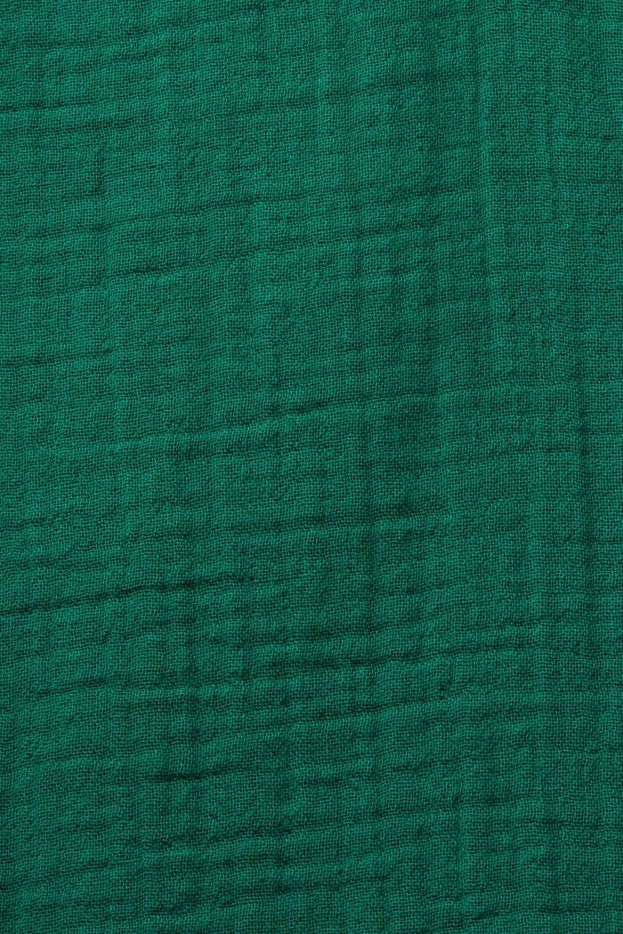Bluse aus Baumwollgaze mit Rüschenbesatz, DARK GREEN, detail image number 4