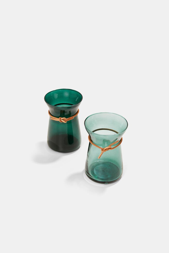 Lot de 2 vases ornés d'un lien en cuir, AQUA, detail image number 2