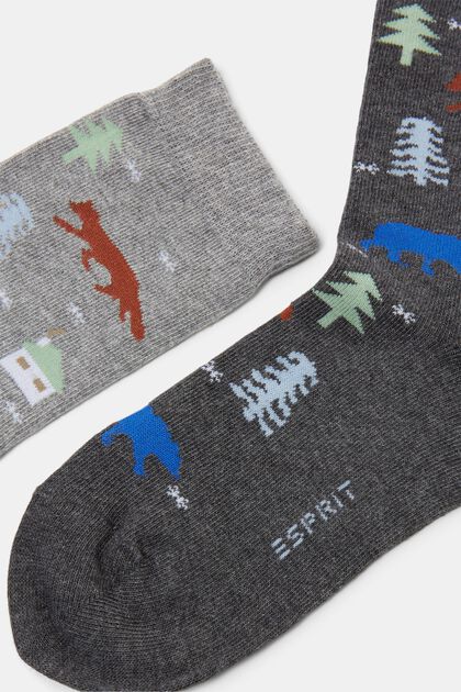 Gemusterte Socken im 2er-Pack, Bio-Baumwolle