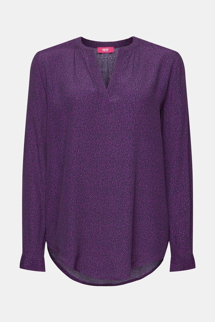 Bluse mit Muster, LENZING™ ECOVERO™, PURPLE, detail image number 5