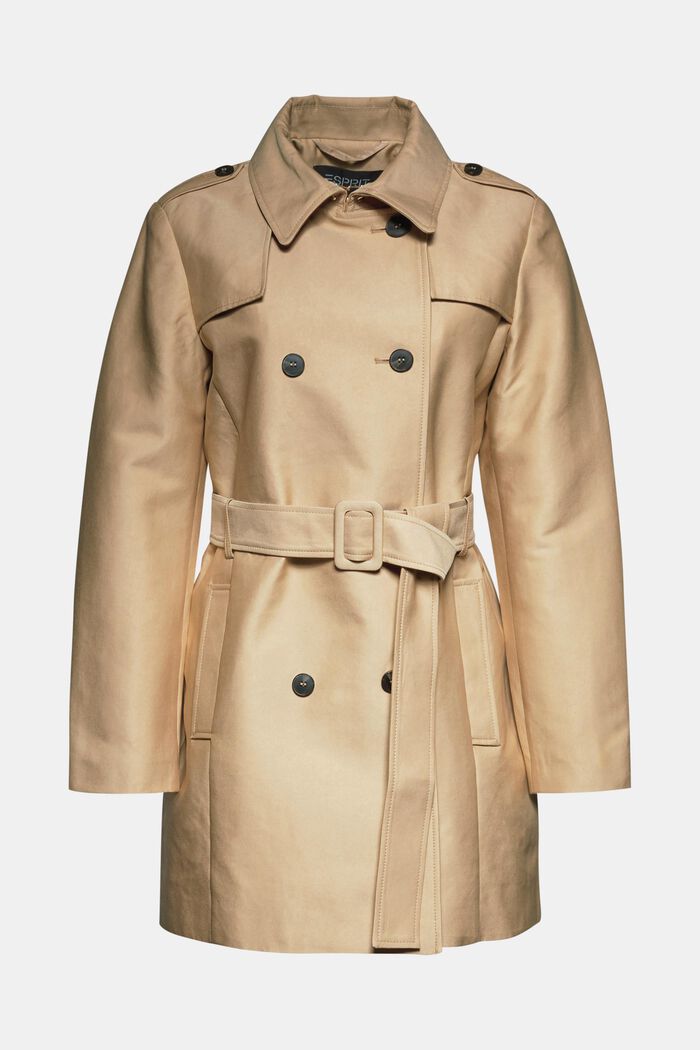 Trench-coat en coton mélangé, BEIGE, detail image number 0