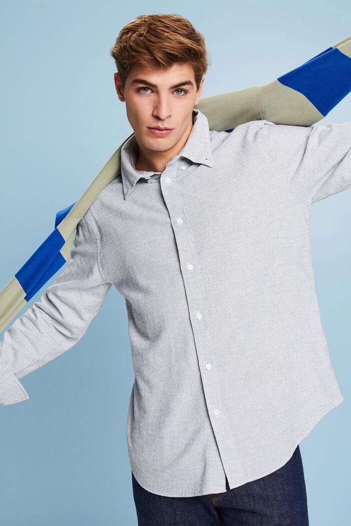 Chemise à petits carreaux en coton de coupe Regular Fit, WHITE, detail image number 4