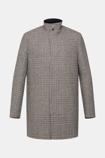 Manteau en laine mélangée à carreaux prince-de-galles