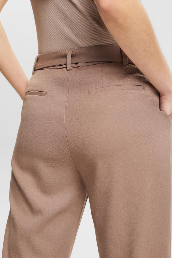 Chino à taille haute et ceinture, TAUPE, detail image number 4
