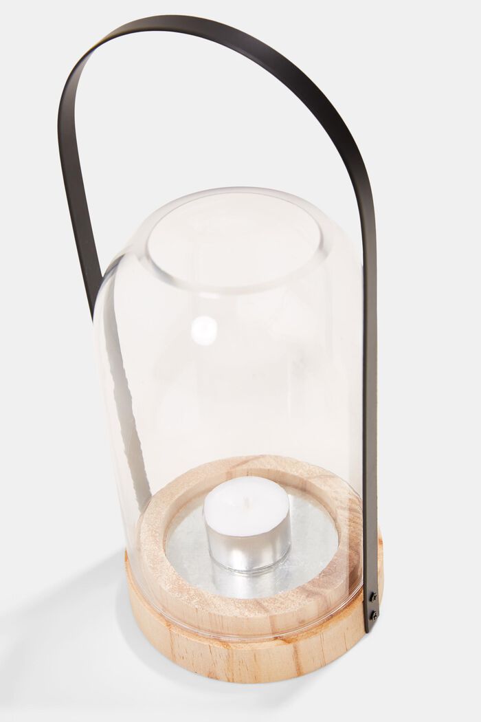 Lanterne en verre dotée d’un arceau en métal de 28 cm de haut, NATURE, detail image number 2