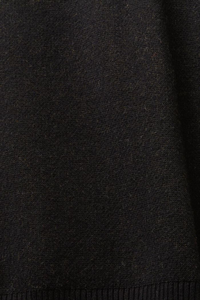 Mini-jupe tricotée à motif jacquard à fleurs, BLACK, detail image number 5