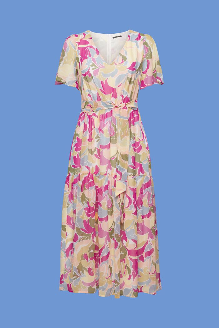 En matière recyclée : la robe longueur midi en mousseline, LIGHT BLUE LAVENDER, detail image number 6
