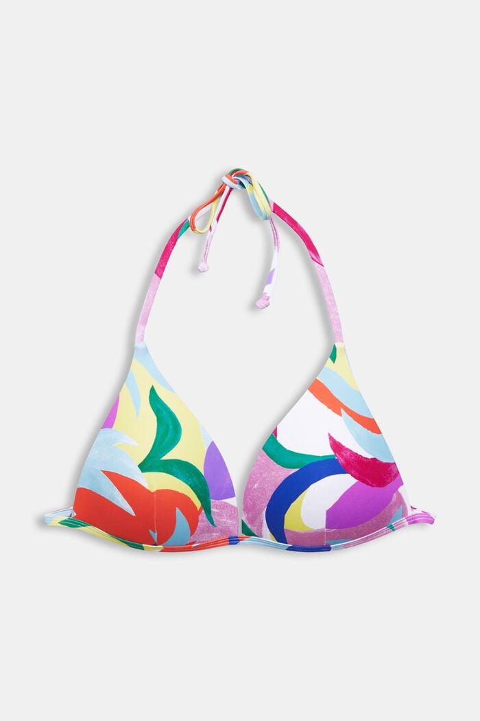 En matière recyclée : le haut de bikini à motif coloré